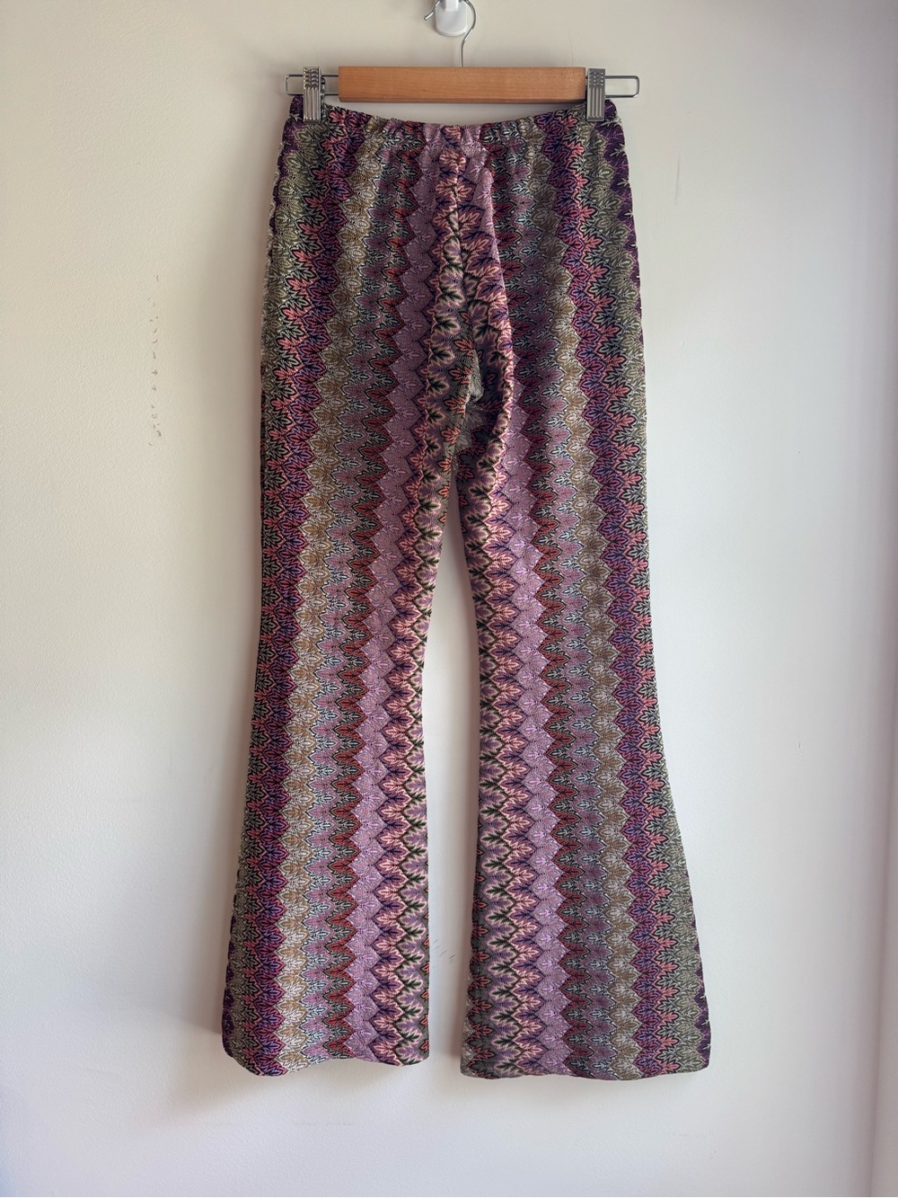 Forever 21 Pink/Purple Hippie Print Flare Pants